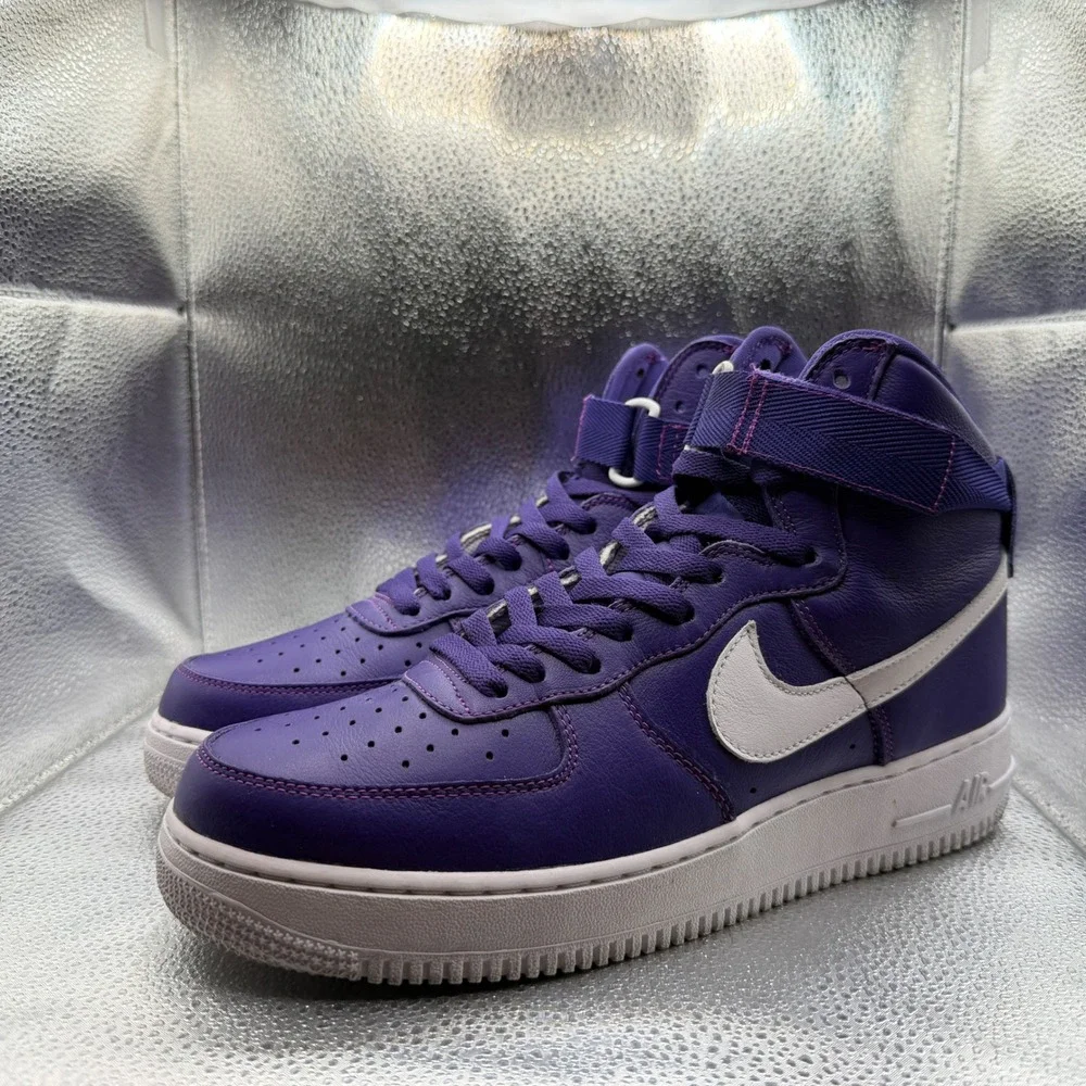 Size 10 Nike Air Force 1 High Sneaker Mens Purple Excellent 823297-500 AF1